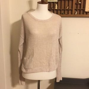 Anthropologie Cropped Cream Sweater Size XS